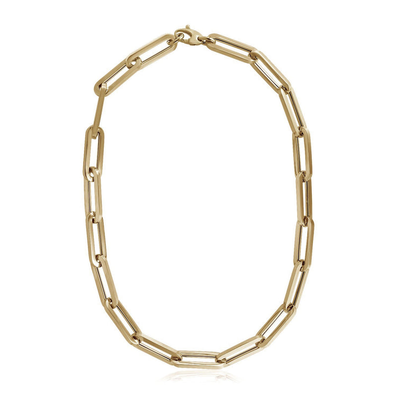 Bids.com 14k Yellow Gold Extra Wide Paperclip Chain Necklace Necklaces