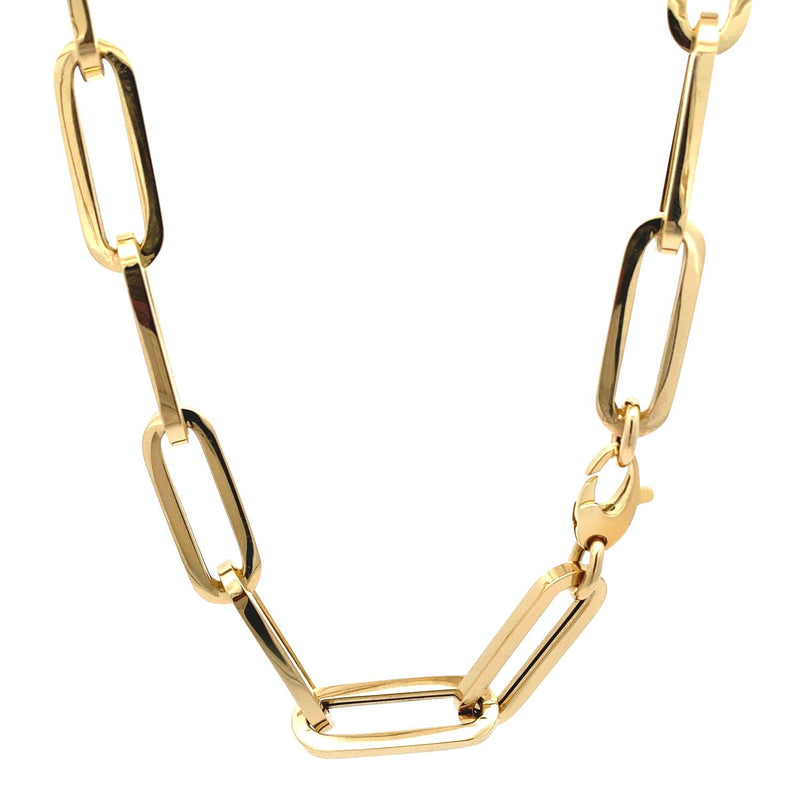 Bids.com 14k Yellow Gold Extra Wide Paperclip Chain Necklace Necklaces
