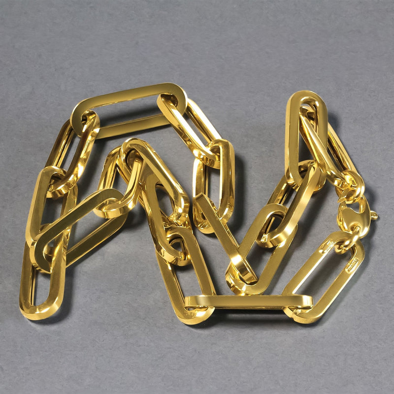 Bids.com 14k Yellow Gold Extra Wide Paperclip Chain Necklace Necklaces