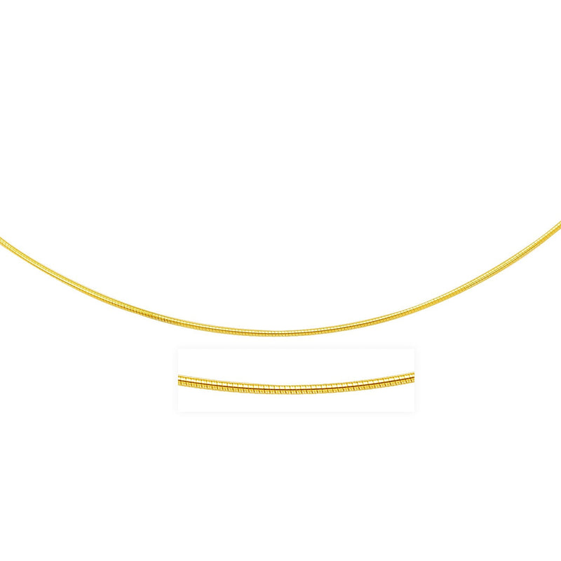 Bids.com 14k Yellow Gold Thin Motif Round Omega Necklace Necklaces