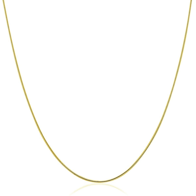 Bids.com 14k Yellow Gold Thin Motif Round Omega Necklace Necklaces