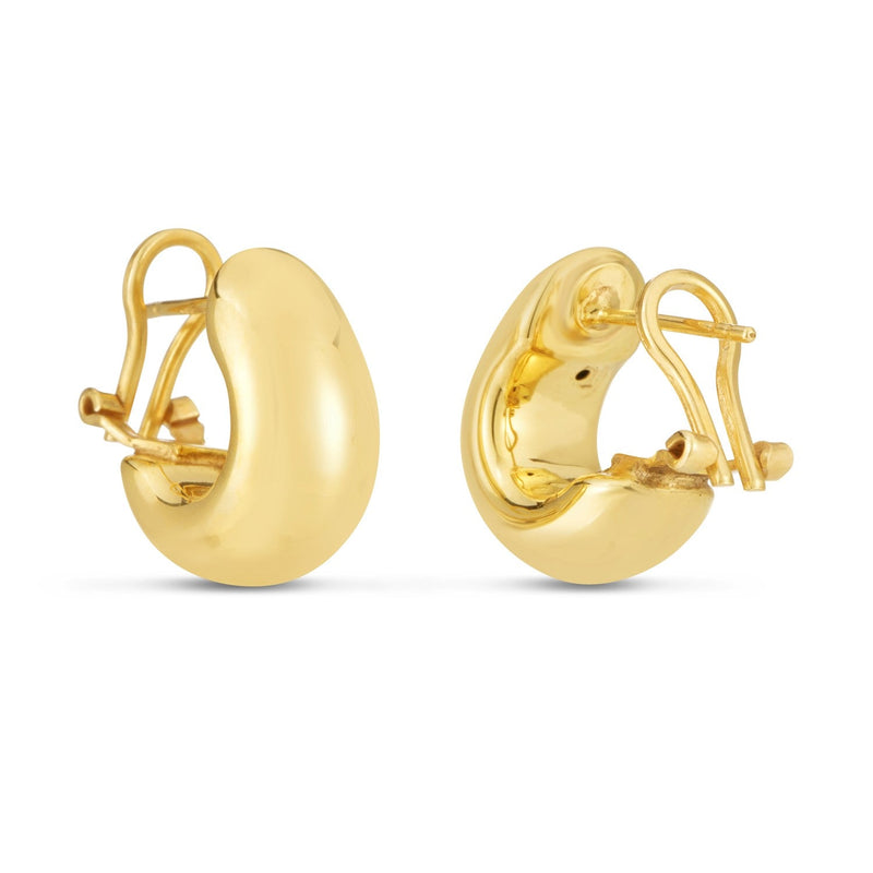 Bids.com 14k Yellow Gold Small Omega C Hoops Earrings