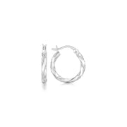 Bids.com Sterling Silver Polished Twist Design Hoop Earrings Earrings