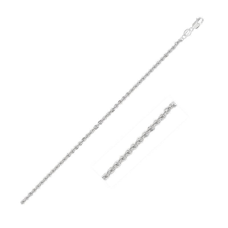 Bids.com 2.0mm 14k White Gold Light Rope Chain Necklaces
