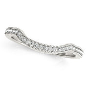 Bids.com 14k White Gold Curvy Style Pave Set Diamond Wedding Band (1/6 cttw) Rings