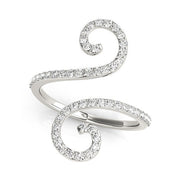 Bids.com 14k White Gold Diamond Open Flourish Style Ring (1/2 cttw) Rings