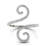 Bids.com 14k White Gold Diamond Open Flourish Style Ring (1/2 cttw) Rings