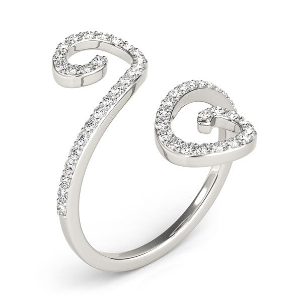 Bids.com 14k White Gold Diamond Open Flourish Style Ring (1/2 cttw) Rings
