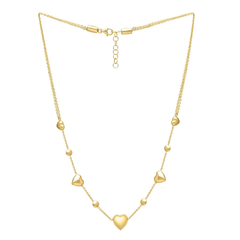 Bids.com 14k Yellow Gold Puff Heart Adjustable Necklace Necklaces