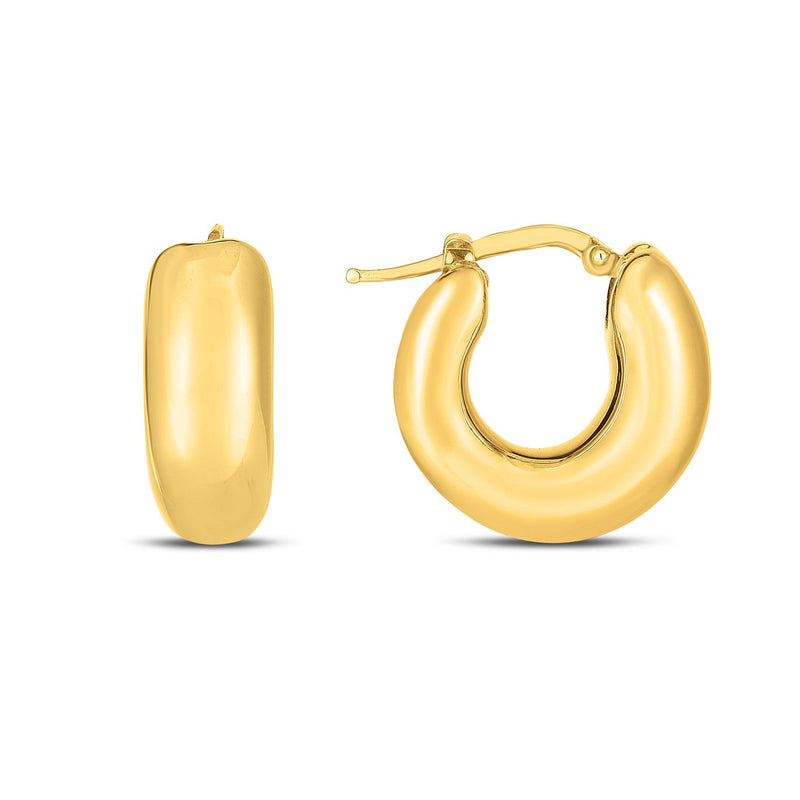 Bids.com 14k Yellow Gold Small Puffy Hoops Earrings