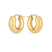 Bids.com 14k Yellow Gold Small Puffy Hoops Earrings