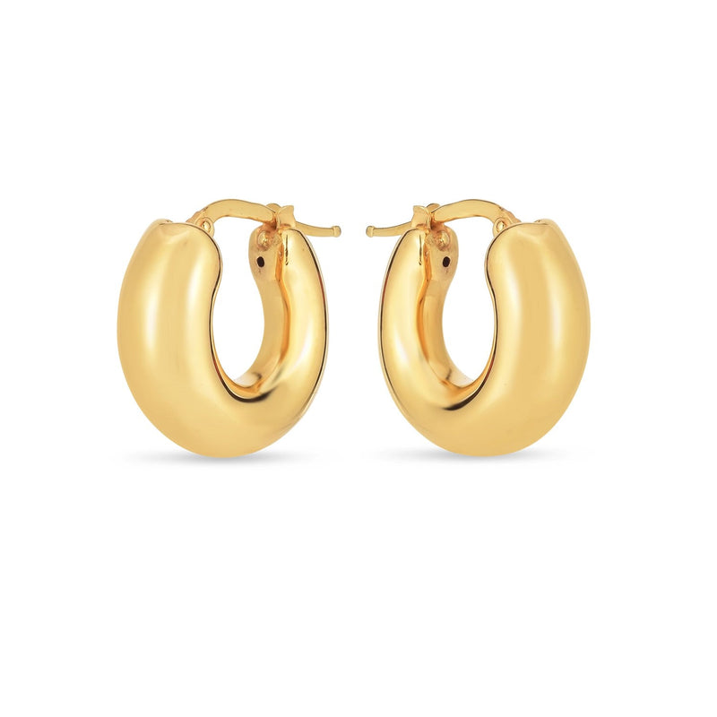 Bids.com 14k Yellow Gold Small Puffy Hoops Earrings