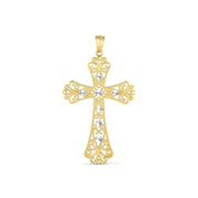 Bids.com 14k Two Tone Gold High Polish Diamond Cut Cross Pendant Pendants