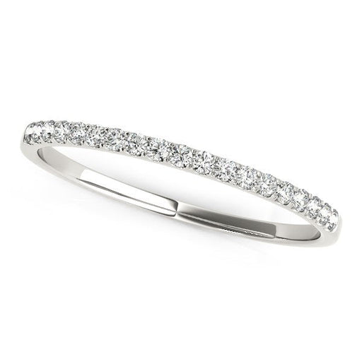 Bids.com 14k White Gold Pave Set Round Diamond Wedding Ring (1/8 cttw) Rings