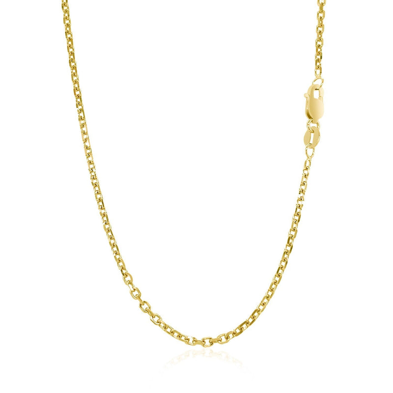 Bids.com 18k Yellow Gold Diamond Cut Cable Link Chain (1.90 mm) Necklaces