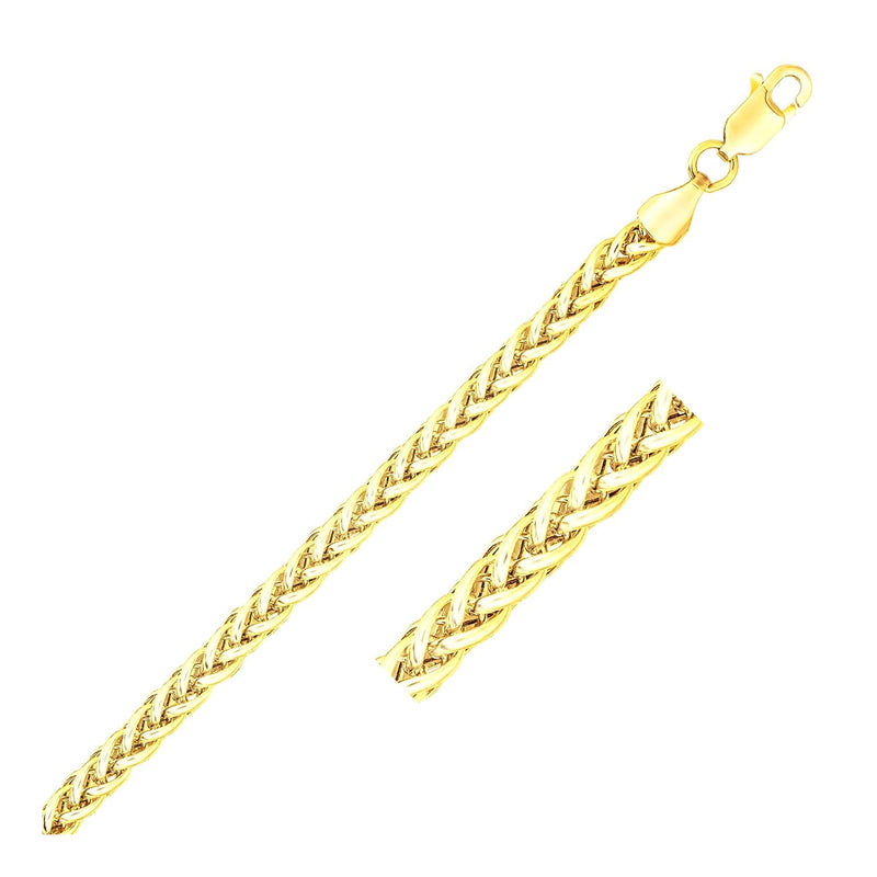 Bids.com 3.3mm 14k Yellow Gold Light Weight Wheat Bracelet Bracelets