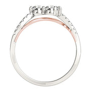Bids.com Two Stone Diamond Ring with Curved Band in 14k White And Rose Gold (5/8 cttw) Rings