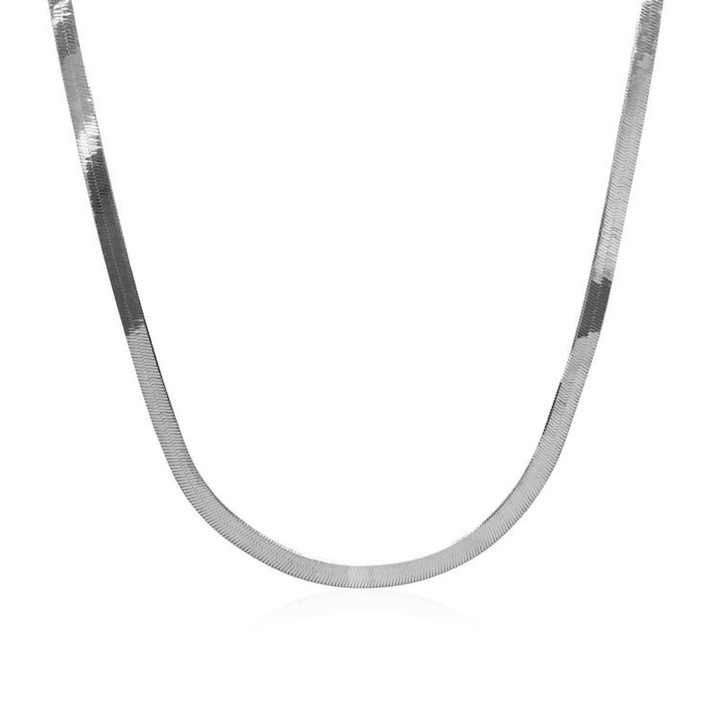 Bids.com 14k White Gold Super Flex Herringbone Chain (2.80 mm) Necklaces