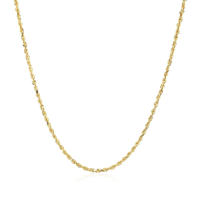 Bids.com 10k Yellow Gold Solid Diamond Cut Rope Chain 1.4mm Necklaces