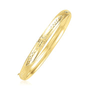 Bids.com 14k Yellow Gold Dome Florentine Design Bangle Bracelets