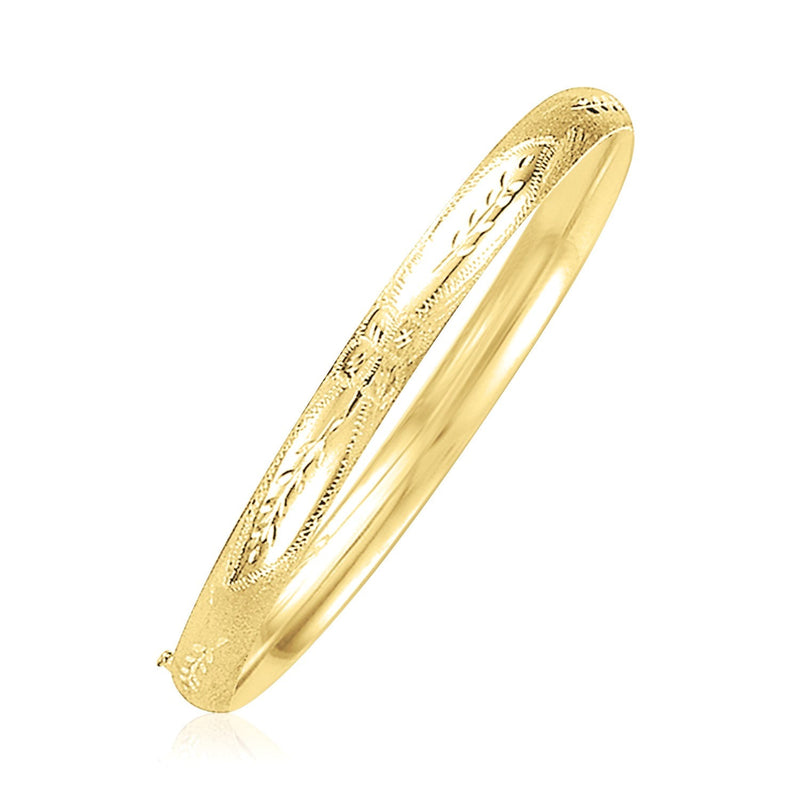 Bids.com 14k Yellow Gold Dome Florentine Design Bangle Bracelets