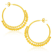 Bids.com 14k Yellow Gold Hoop Style Earrings with Dangling Sequins Earrings