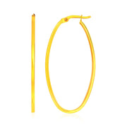 Bids.com 14k Yellow Gold Slim Oval Shape Hoop Earrings Earrings