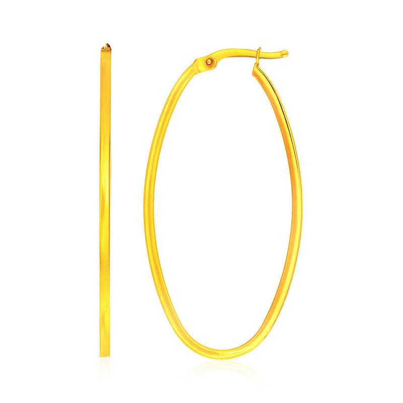 Bids.com 14k Yellow Gold Slim Oval Shape Hoop Earrings Earrings