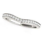 Bids.com 14k White Gold Curved Diamond Wedding Band (1/6 cttw) Rings