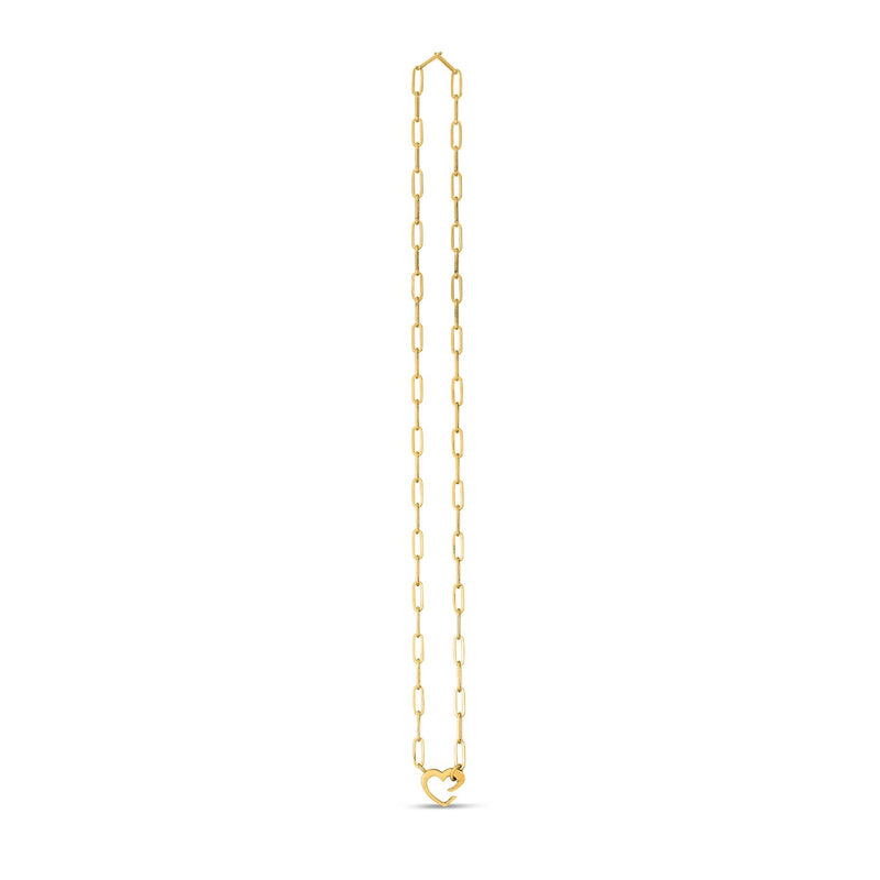 Bids.com 14k Yellow Gold Heart Element Paperclip Necklace Necklaces