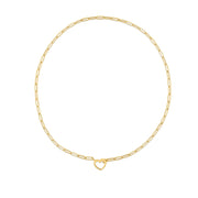 Bids.com 14k Yellow Gold Heart Element Paperclip Necklace Necklaces