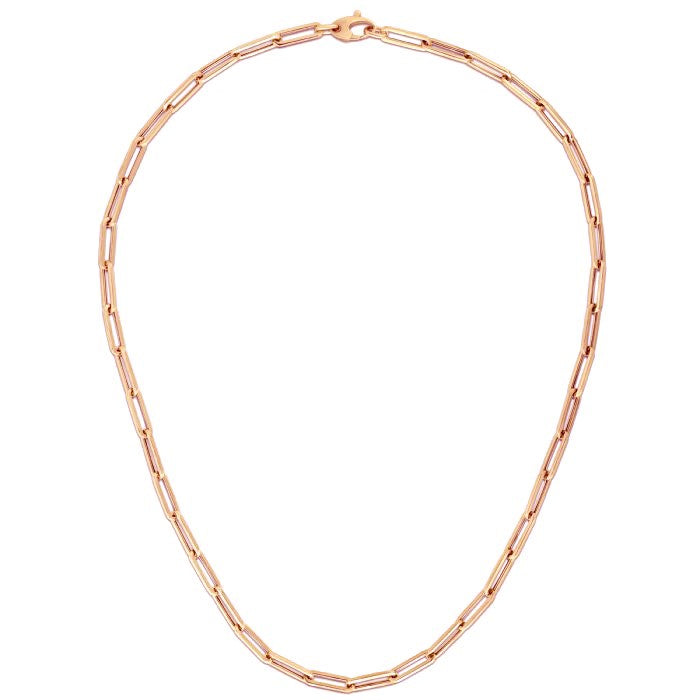 Bids.com 14K Rose Gold Bold Paperclip Chain (4.2 mm) Necklaces