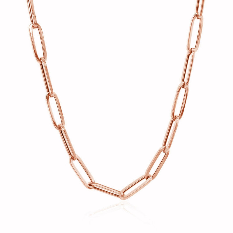 Bids.com 14K Rose Gold Bold Paperclip Chain (4.2 mm) Necklaces