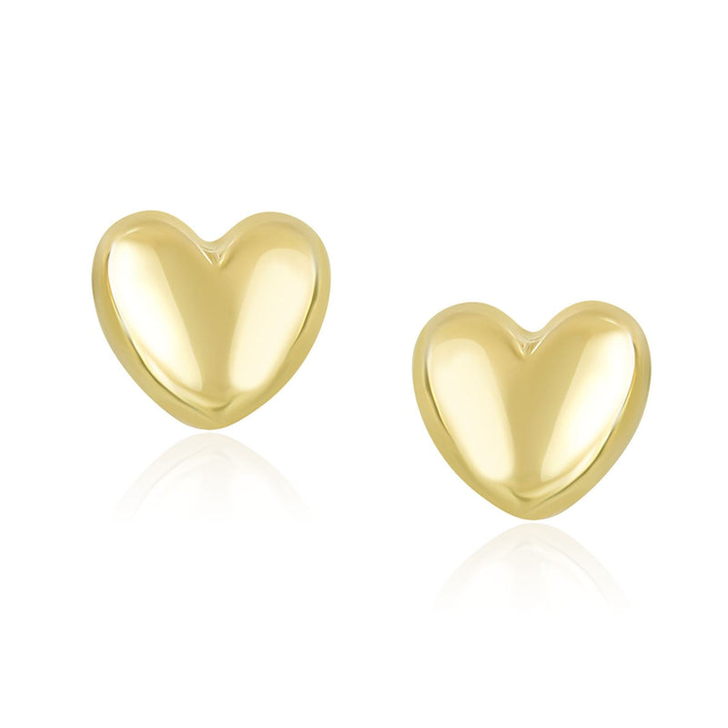 Bids.com 14k Yellow Gold Puffed Heart Shape Shiny Earrings Earrings