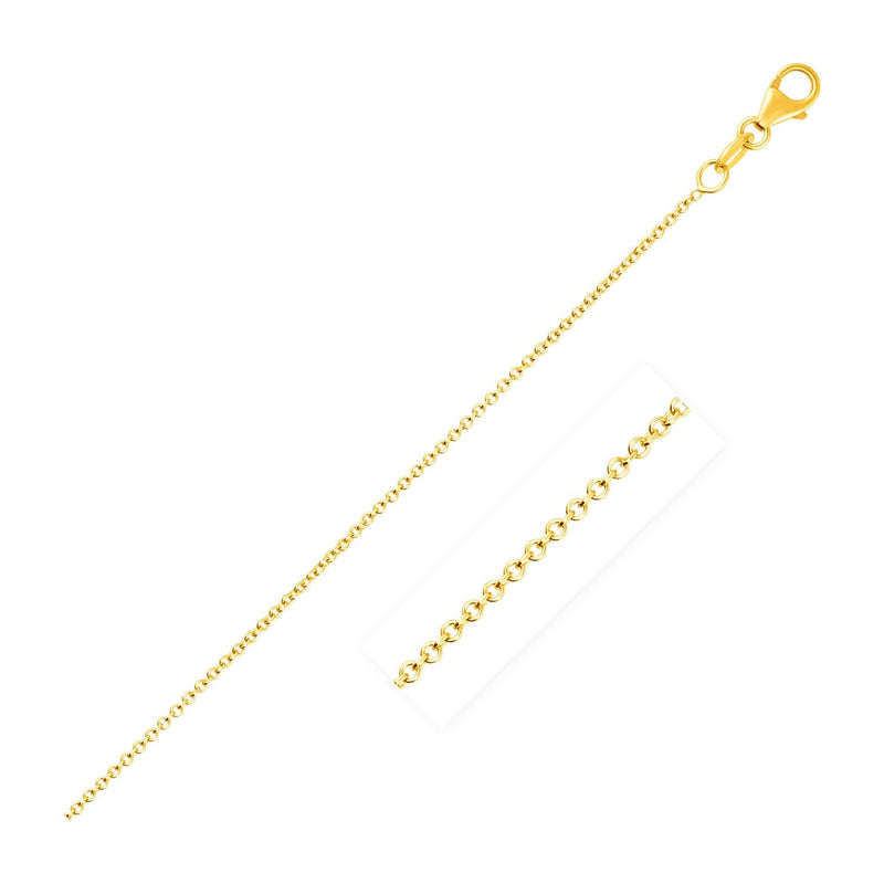 Bids.com 14k Yellow Gold Round Cable Link Chain 1.1mm Necklaces