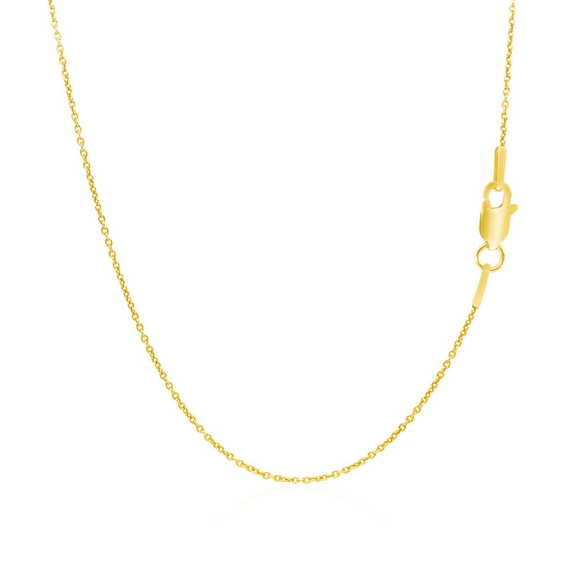 Bids.com 14k Yellow Gold Round Cable Link Chain 1.1mm Necklaces