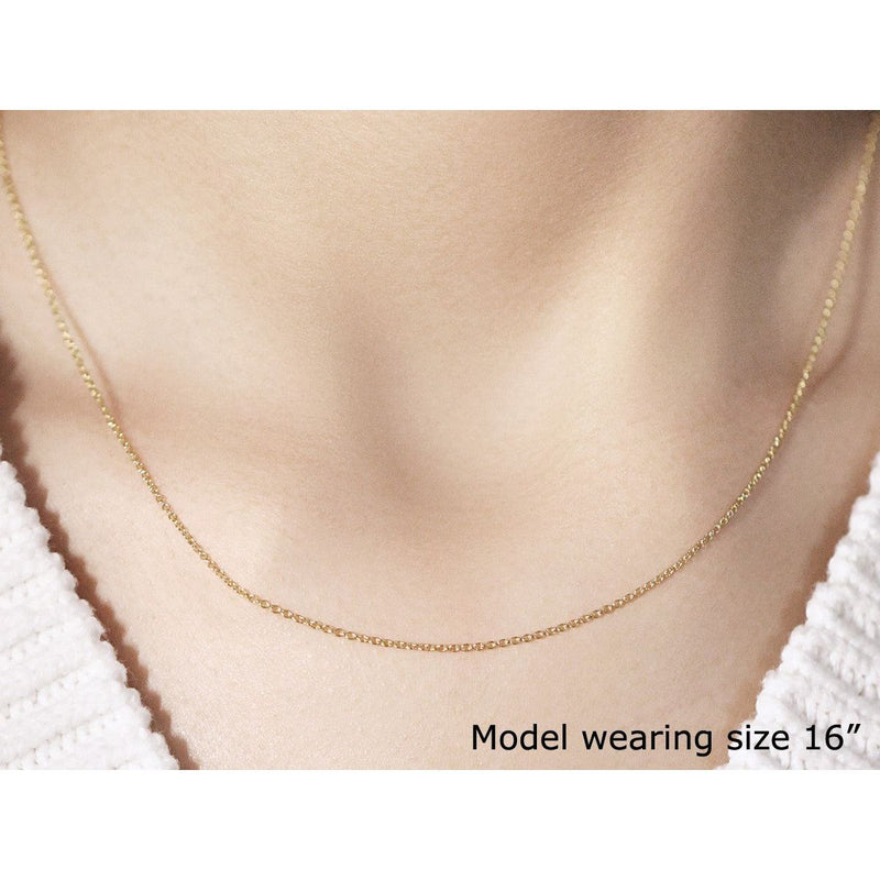 Bids.com 14k Yellow Gold Round Cable Link Chain 1.1mm Necklaces