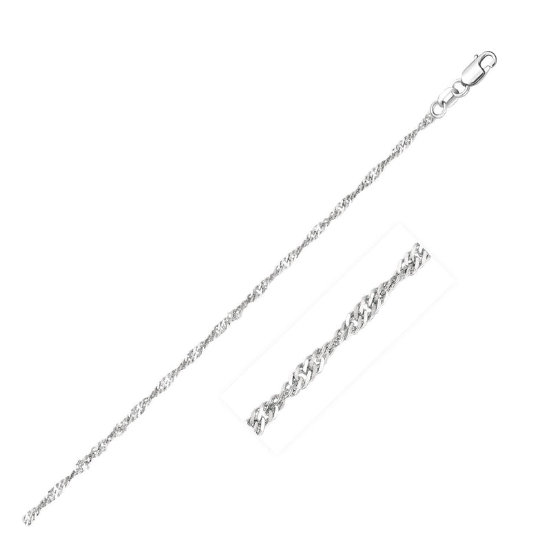 Bids.com 14k White Gold Singapore Chain 1.7mm Necklaces