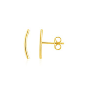Bids.com 14k Yellow Gold Curve Climber Post Earrings Earrings