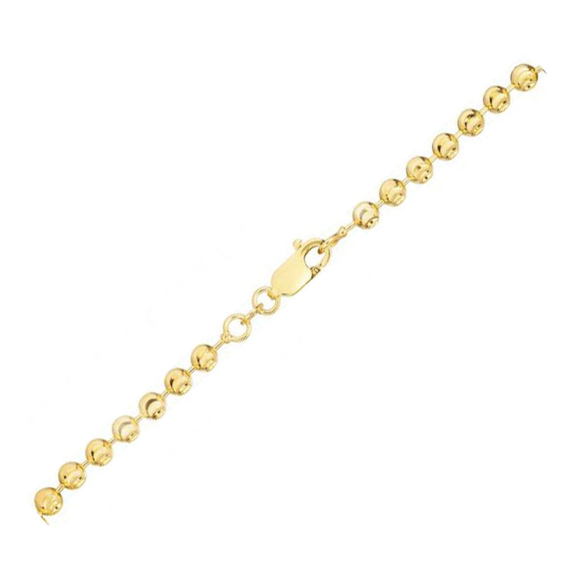 Bids.com Moon Cut Bead Chain Bracelet in 14k Yellow Gold  (3.00 mm) Bracelets