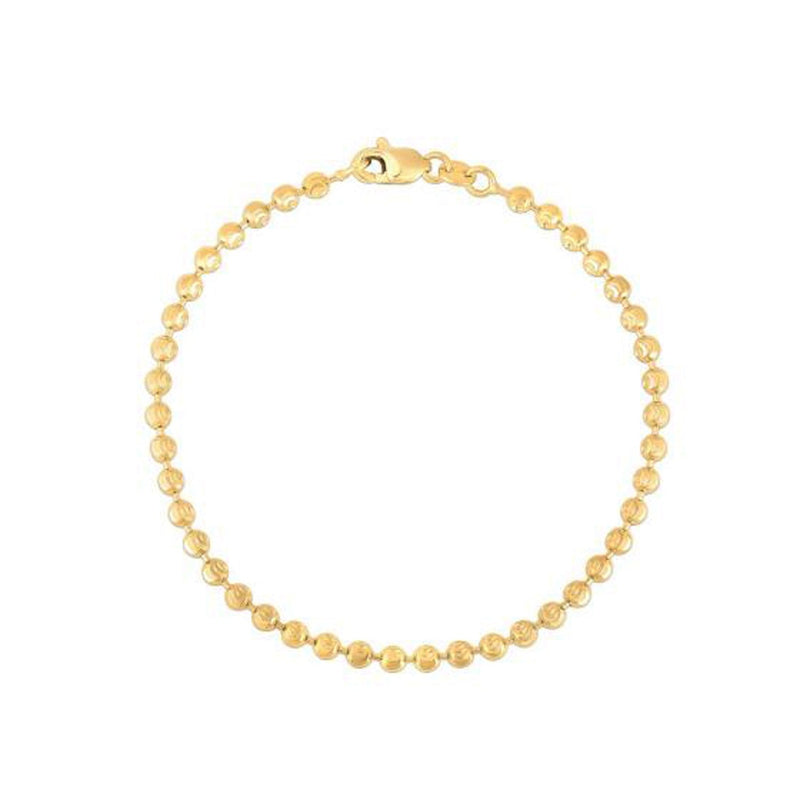 Bids.com Moon Cut Bead Chain Bracelet in 14k Yellow Gold  (3.00 mm) Bracelets