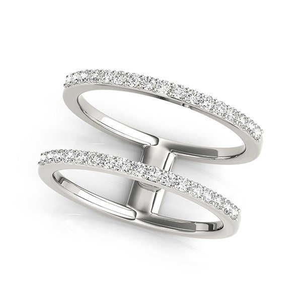 Bids.com 14k White Gold Dual Band Design Ring with Diamonds (1/3 cttw) Rings