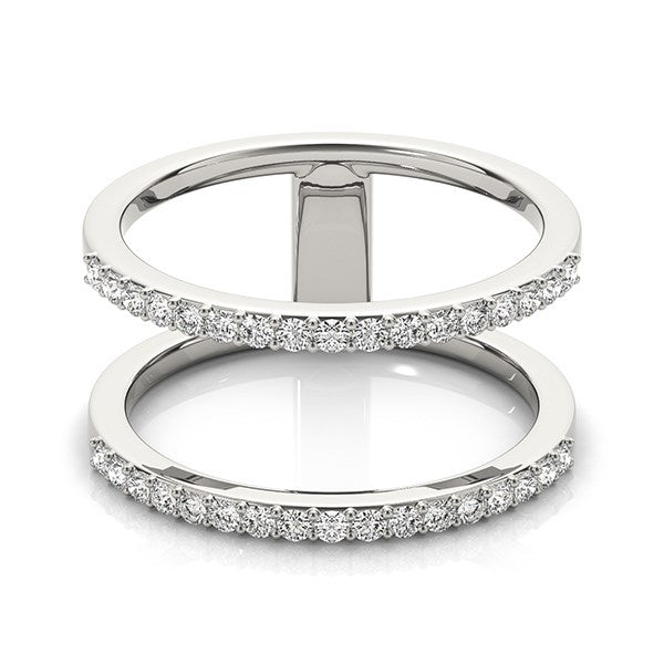 Bids.com 14k White Gold Dual Band Design Ring with Diamonds (1/3 cttw) Rings