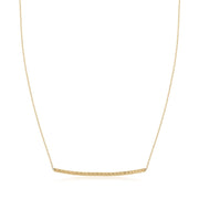 Bids.com 14k Yellow Gold Thin Textured Bar Necklace Necklaces