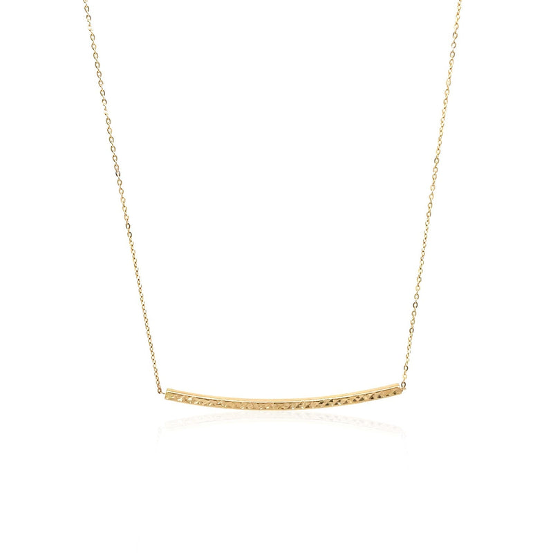 Bids.com 14k Yellow Gold Thin Textured Bar Necklace Necklaces
