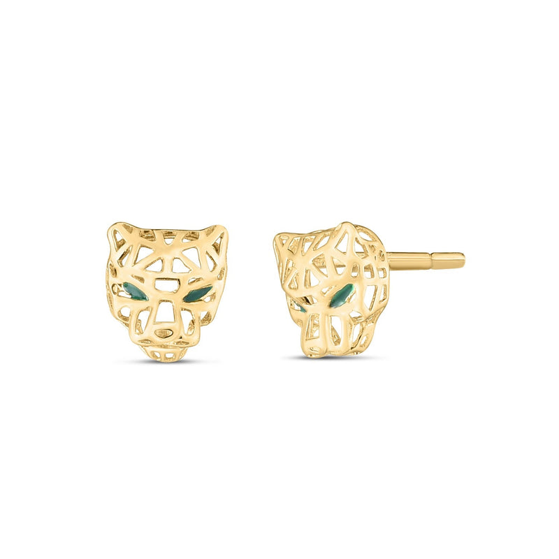 Bids.com 14k Yellow Gold Panther Head Stud Earrings Earrings