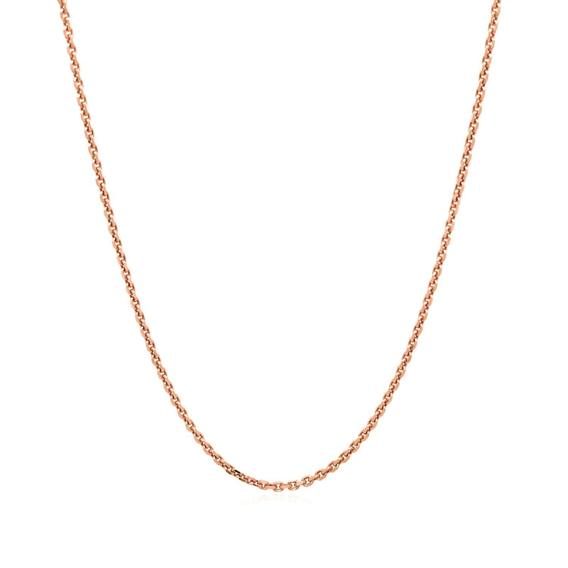 Bids.com 14k Rose Gold Diamond Cut Cable Link Chain 1.3mm Necklaces