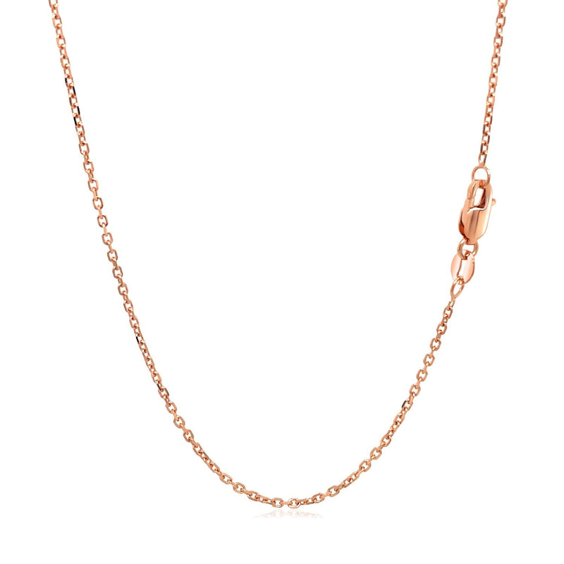 Bids.com 14k Rose Gold Diamond Cut Cable Link Chain 1.3mm Necklaces