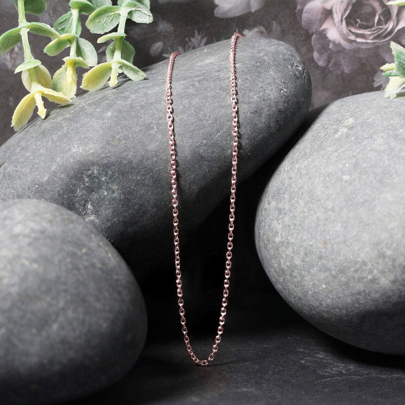 Bids.com 14k Rose Gold Diamond Cut Cable Link Chain 1.3mm Necklaces