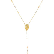 Bids.com 14k Tri Color Gold Lariat Rosary Necklace Necklaces